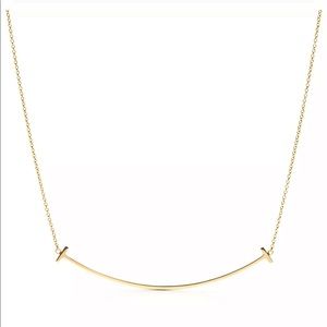 The Tiffany & Co. T Smile, large size. 18k yellow gold, on a 16-18” adjustable.